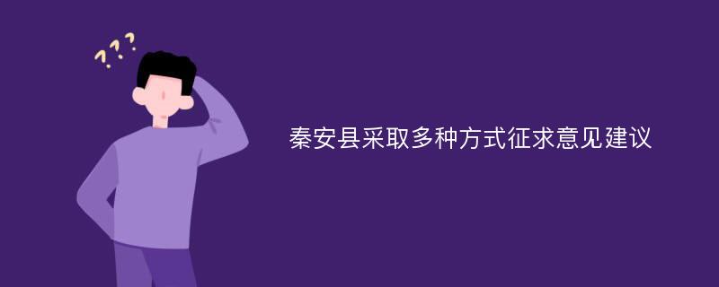 秦安县采取多种方式征求意见建议