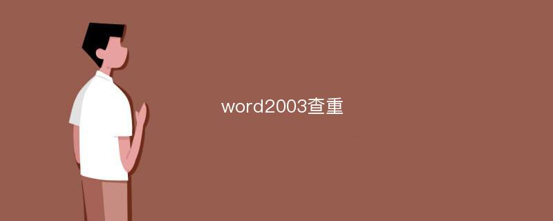 word2003查重