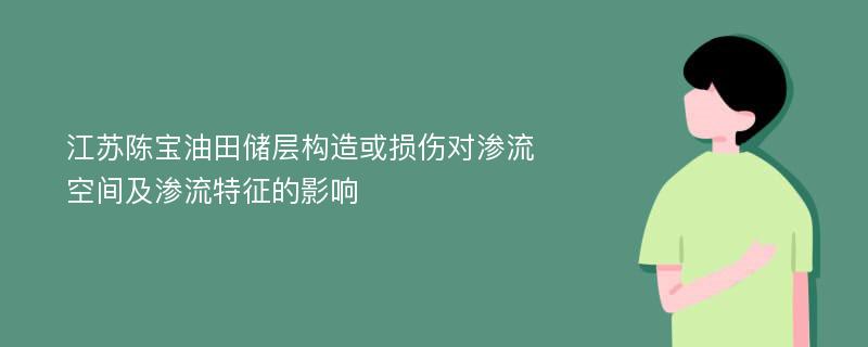 江苏陈宝油田储层构造或损伤对渗流空间及渗流特征的影响