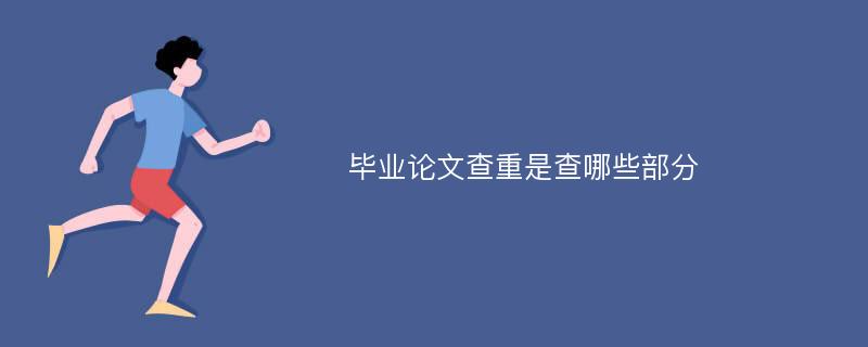 毕业论文查重是查哪些部分