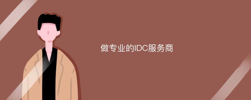 做专业的IDC服务商