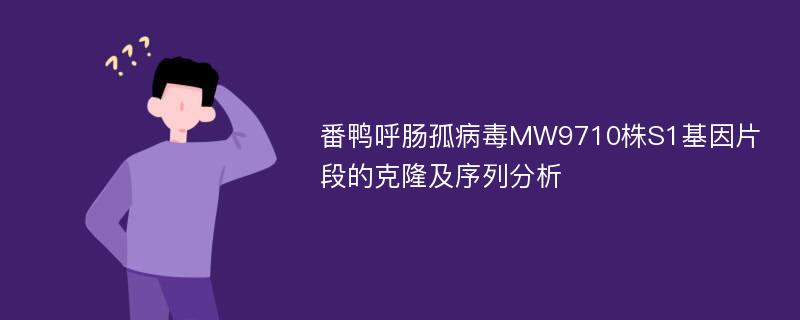 番鸭呼肠孤病毒MW9710株S1基因片段的克隆及序列分析