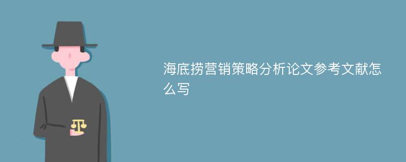 海底捞营销策略分析论文参考文献怎么写