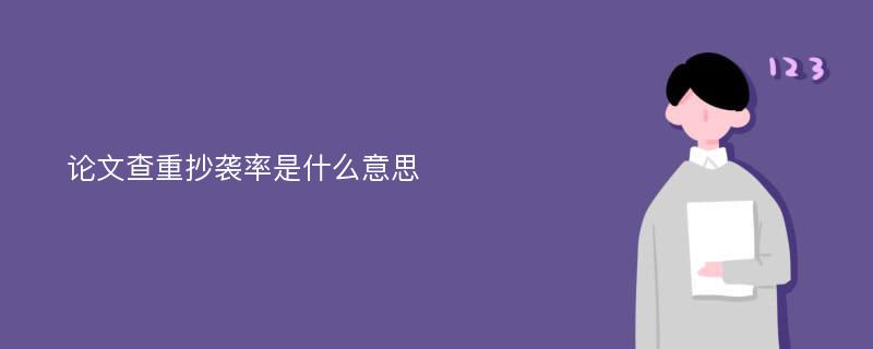 论文查重抄袭率是什么意思